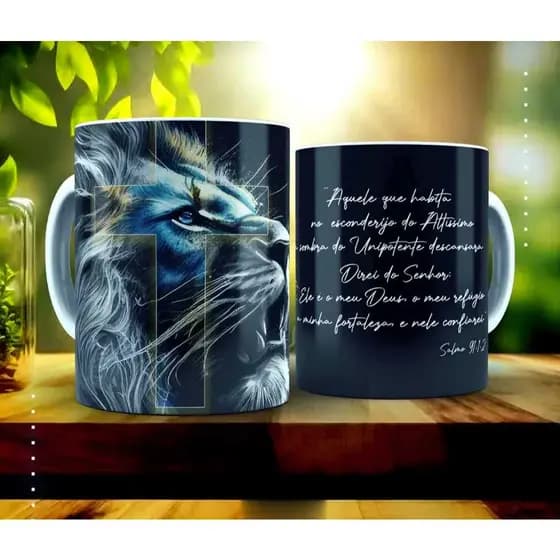 Caneca Salmo 91 Porcelana 325 ml