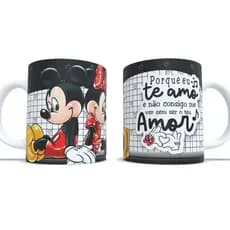 Caneca Mickey e Minnie Namorados 325 ml Porcelana