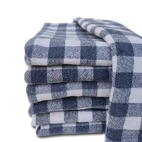 kit 10 Panos de Chão Saco Duplo Xadrez 100% Algodão