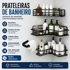 Prateleiras De Banheiro Suporte De Shampoo Organizador Sem Furo Reto e Canto 1/3/4/7 PEÇAS
