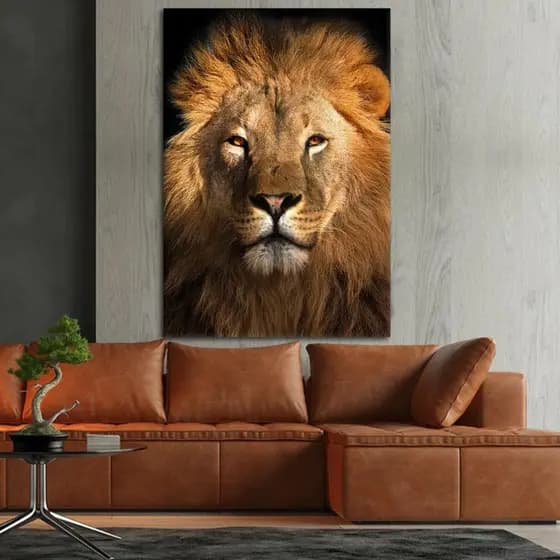 Quadro Decorativo GRANDE Alta Resolução Para Sala Quarto Escritório Quadro Olhar do leão