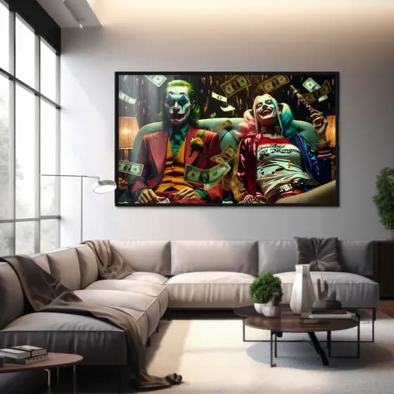 Quadro Decorativo GRANDE Alta Resolução Para Sala Quarto Escritório Quadro Coringa e Alerquina 2