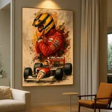 Quadro Decorativo GRANDE Alta Resolução Para Sala Quarto Escritório Quadro Ayrton Senna
