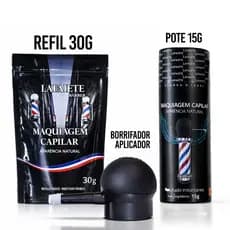 Corretivo de Falhas Capilar Lafaiete Pote 15g+ Refil 30g+ Borrifador Aplicador Queratina em Pó