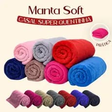 Manta Cobertor Casal Lisa Em Várias Cores Super Macia