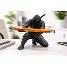 Escultura Porta-Caneta Ninja | Decoração Criativa e Funcional