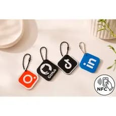 Chaveiro Tag NFC Redes Sociais Instagram TikTok GitHub LinkedIn | Acessório Criativo e Funcional | Presente Automação