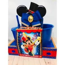 15 Kit Cineminha Circo Mickey (Caixa + balde + Copo)