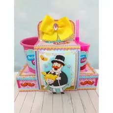 15 Kit Cineminha Mundo Bita Menina (Caixa + balde + Copo)