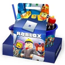 16 Kit Cineminha Roblox Personalizado (Caixa + balde + Copo)