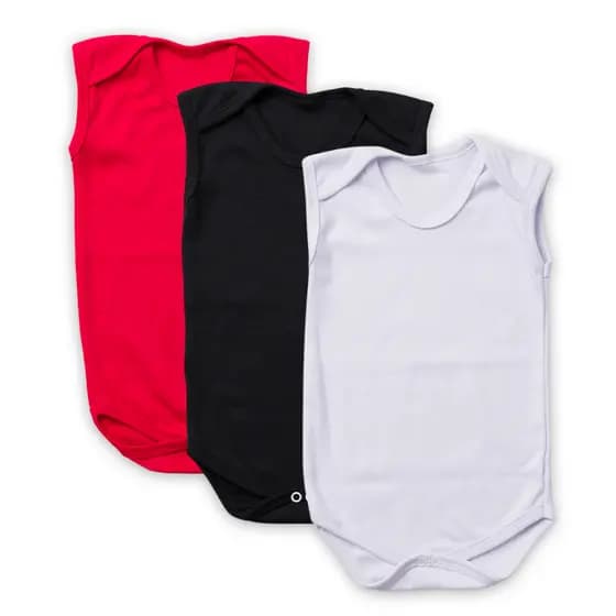 KIT 3 PEÇAS BODY REGATA SUEDINE 100% ALGODÃO