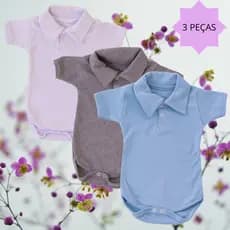 KIT 3 PEÇAS BODY GOLA POLO SUEDINE 100% ALGODÃO