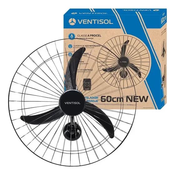 Ventilador de Parede Ventisol Premium 60cm Oscilante Potente - Bivolt