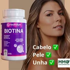 Biotina Cabelo Pele Unha 60 Cápsulas Crescimento  e Saúde vitamina B7