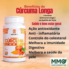 Cúrcuma Longa - Açafrão da Terra - 120 Comprimidos 1000mg - Original