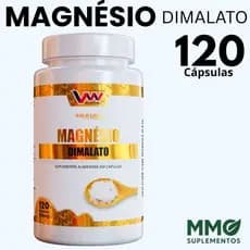 Magnésio Dimalato 120 Cápsulas 500mg Suplemento Alimentar Original