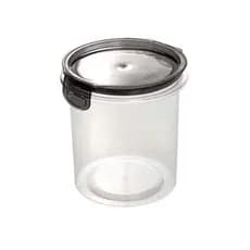 Porta Mantimento de Plástico Redondo 1,2 L Hermético Trava Mais Cristal Preto plasutil farinha cafe açucar