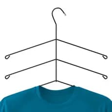 kit 3x Cabide Triplo Preto Camiseiro Fiver Organizador Camisas