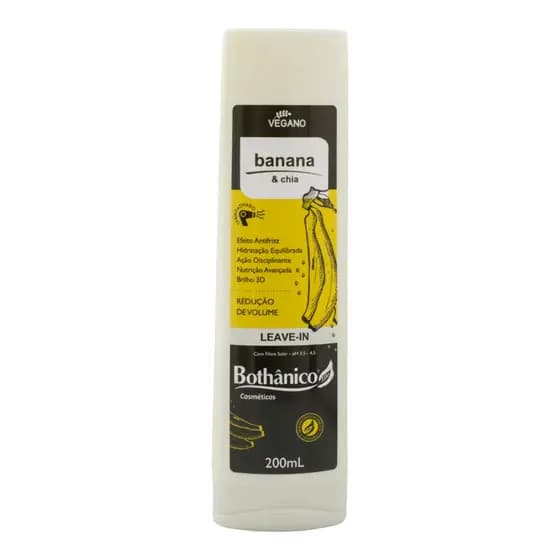 Finalizador Antifrizz e Redução de Volume Leave-in Banana e Chia Bothânico Hair 200ML