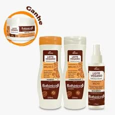 Kit Acelerador de Brilho Para Cabelos Opacos Leite Vegano Máscara Grátis