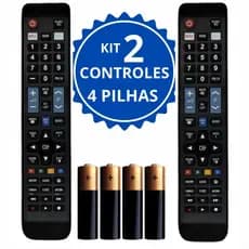 kit Controle compativel Tv Samsung Smart Com Pilhas 7032
