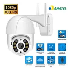 Câmera de Segurança Externa Ip a Prova D'água Infravermelho Alarme Wifi Hd Sensor De Moviment Bivolt