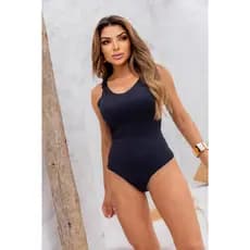 Body Feminino Suplex Com Forro Regata Sanfonada Grossas Decote Básico