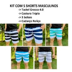 Kit 5 Short Bermuda Masculino Tactel Moda Praia Verão  - Envio Rápido