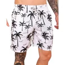 Short Tactel Masculino Perfeito para Praia Academia Treino Dia a Dia Estampa de Coqueiro
