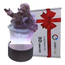Luminária Abajur Led Natal Papai Noel 3 Cores Decoração Cor da Estrutura Branco