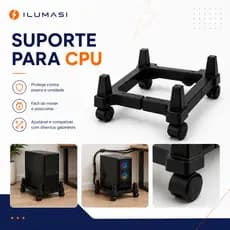 Carrinho Suporte CPU Computador Gabinete Nobreak Gamer Estabilizador Com Rodinhas Rodizio Ajustável