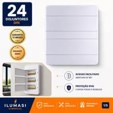 Quadro De Distribuição Com Barramento 24 Disjuntores Din Br Embutir Force Line
