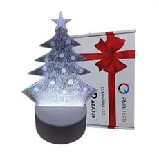 Luminária Led Árvore De Natal 3d Abajur 4w Acrílico Tomada Cor da Estrutura Branco