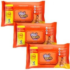 Kit 3 Toalhas Lenços Umedecidos Piquitucho 140 Folhas Bebê Hidrate