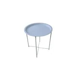 Mesa Auxiliar Redonda Metalica Decorativa Compacta Resistentes Ambiente