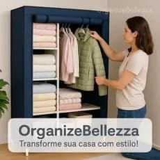 Guarda Roupa Portátil Compacto Organizador Prático Estilo