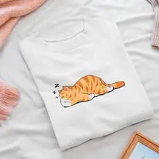 Camiseta Feminina T-Shirt Estampa Gatinho 100% Algodão 30.1 Envio Imediato