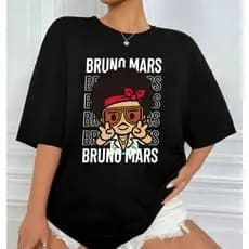 Camiseta Feninina Bruno Mars Feninina Blusa Bruno Mars Camisa Bruno Mars 100% Algodão INFANTIL AO PLUS SIZE