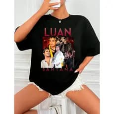 Camiseta Blusinha Feminina T-Shirt Luan Santana 100% Algodão Varias cores Infantil ao Plus size