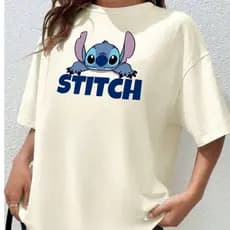 Camiseta Feminina Lilo Stich Filme Blusina Leve e basica100% Algodão tamanhos 4 ao G5 varias cores disponiveis