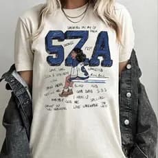 Camiseta Feminina T-Shirt SZA Com Frases 100% Algodão Varias Cores