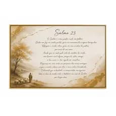 Quadro Decorativo Salmo 23 Arte Cristã Moderna com Versículo Bíblico para Sala e Quarto quadro evangélico