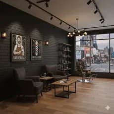 Par de Quadros Barbearia Com Moldura Decoração Salão Barbeiro Placa Decorativa Barba Cabelo e Barbeari Estiloso Promoção