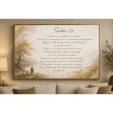 Quadro Salmo 23 Grande Decorativo Cristão Elegante para Sala Escritório e Ambiente Religioso quadro biblico evangelico