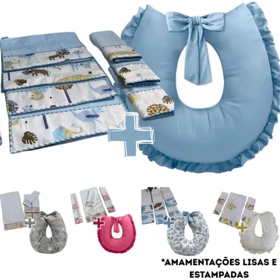 6 Toalhas de Boca Ombro + Almofada De Amamentação Travesseiro Apoio Gestante Menino Menina Bebe