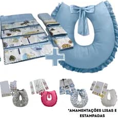 6 Toalhas de Boca Ombro + Almofada De Amamentação Travesseiro Apoio Gestante Menino Menina Bebe