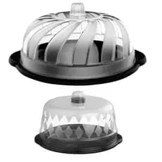 Kit Boleira + Queijeira C/ Tampa Transparente Prático Resistente Gourmet - Várias Cores