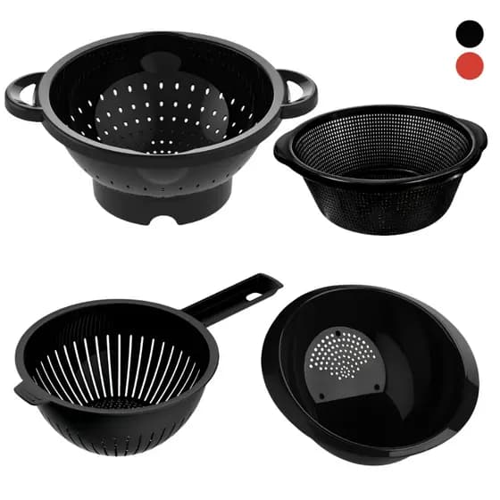 Kit 4 Escorredores de Alimentos Arroz Legumes Macarrão Folha Multiuso Cozinha Completa Promoção Uninjet