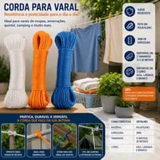 Corda Para Varal Multiuso 15M 30M Super Resistente Roupas Camping Lona Moto Amarração Uso Geral