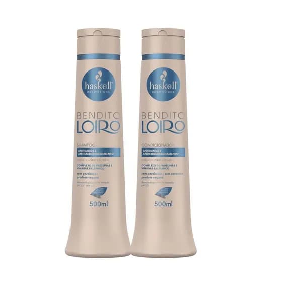 Kit Shampoo e Condicionador Antidanos Bendito Loiro Haskell 500ml